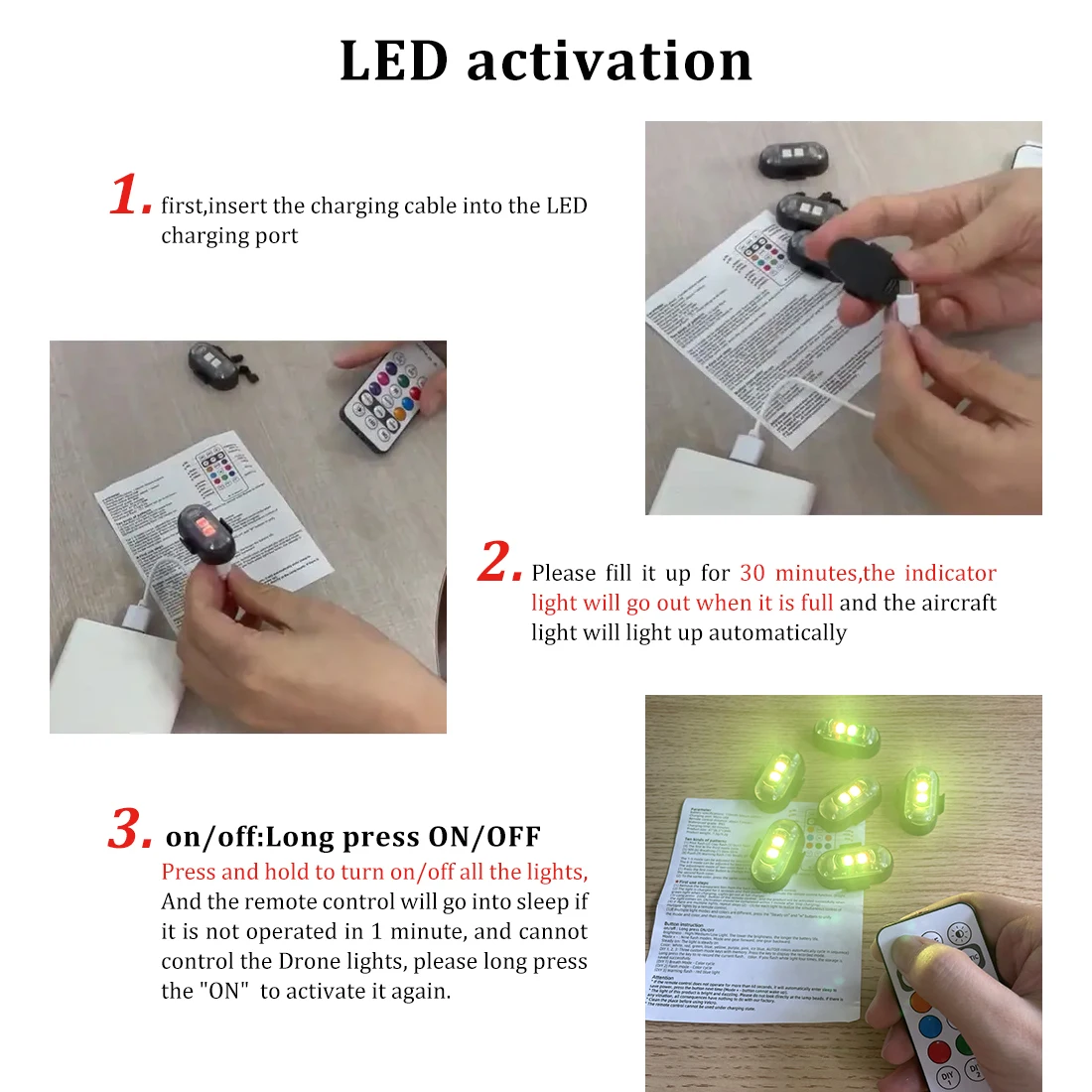 ไฟแฟลชรถยนต์ LED ควบคุมระยะไกล - Drone Strobe Light บทวิจารณ์และราคา